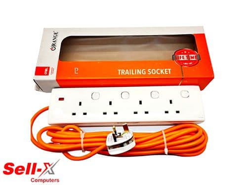 ORANGE 5M 4WAY 13A HIGH QUALITY POWER EXTENSION CORD