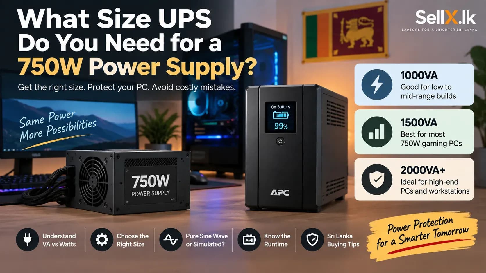 What Size UPS Do You Need for a 750W Power Supply?