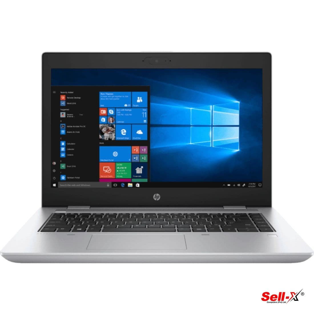 HP ProBook 640 G5 14-inch laptop, front view, silver