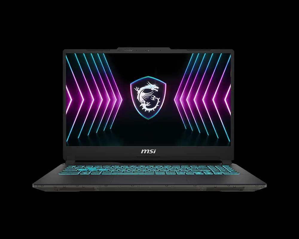 MSI Cyborg 15 A2RVE — front view, screen open