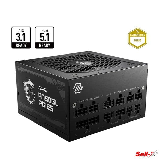 MSI MAG A750GL PCIE5 750 WATT 80 PLUS GOLD Power Supply