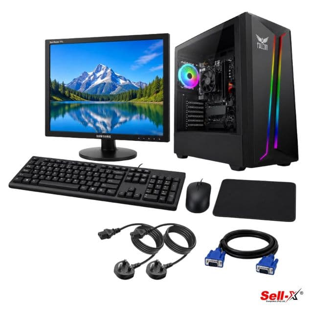 Used Core i5 7th Gen Full Set PC | 8GB RAM | 500GB HDD | 128GB NVMe | 17" Monitor