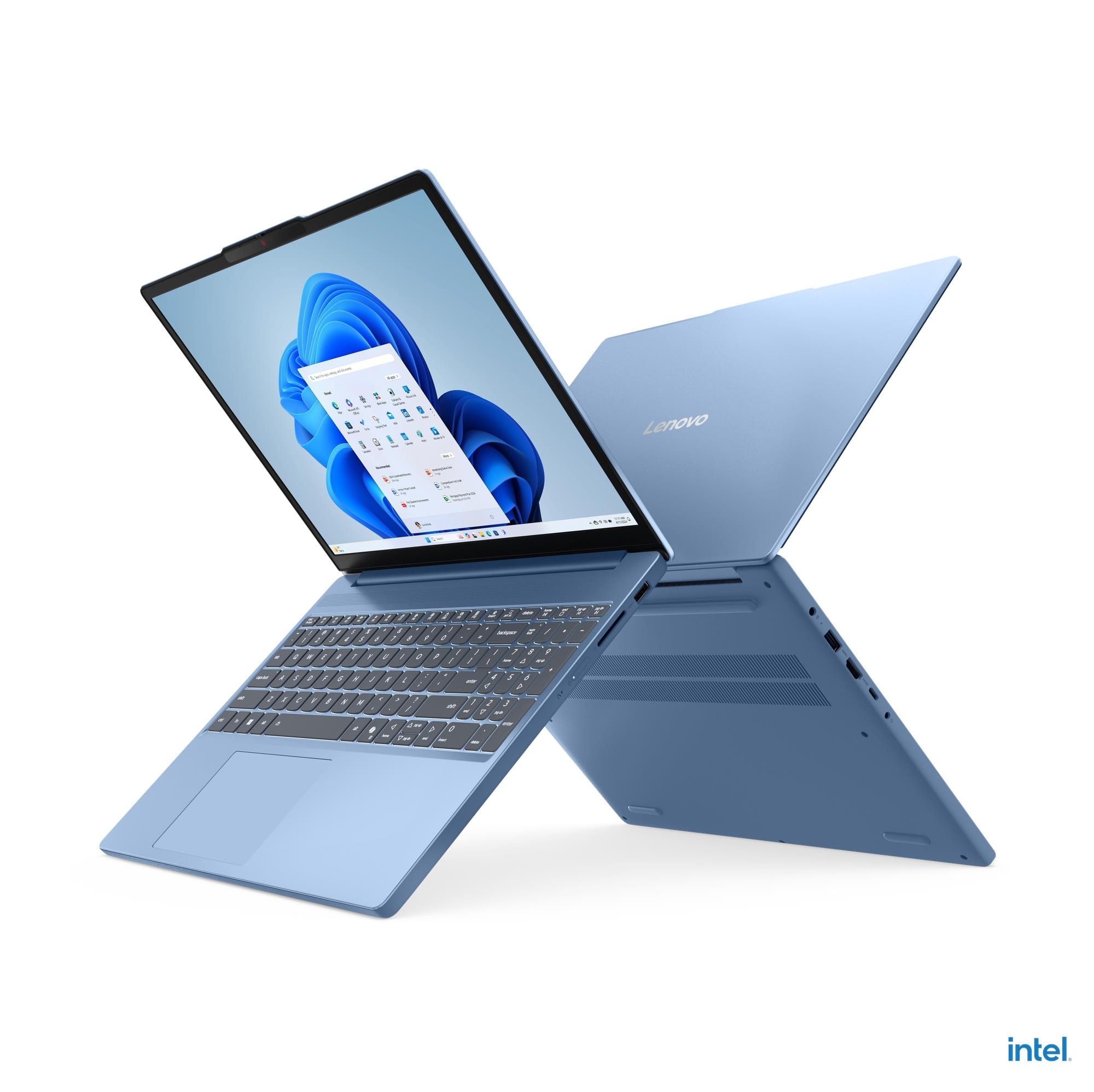 Lenovo IdeaPad Slim 3 15IRH10, front and rear angled views