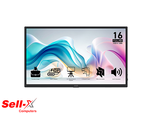 MSI PRO MP165 E6 15.6 IPS Portable & Ultra-Slim Business Monitor