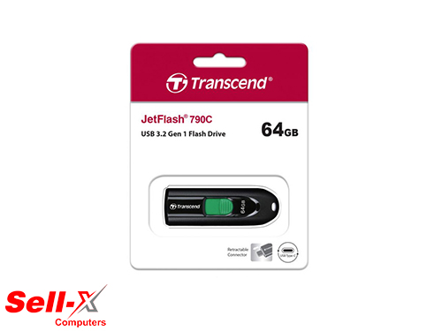 TRANSCEND JET FLASH 790C 64GB USB 3.2 GEN 1 TYPE-C PEN DRIVE