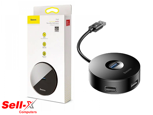 BASEUS ROUND BOX USB HUB ADAPTER USB3.0 x1 + USB2.0 x3 Ports