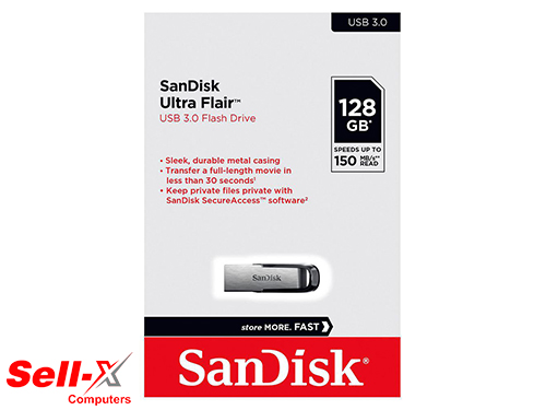 SANDISK ULTRA FLAIR USB 3.0 128GB FLASH DRIVE
